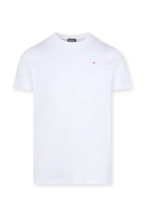 חולצת טי מכותנה עם מיקרו לוגו רקום DIESEL
