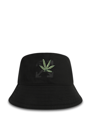 כובע באקט שחור עם לוגו OFF WHITE