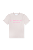 גילאי 3-14 חולצת לוגו בגוון אפור רוז BURBERRY