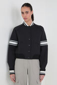 תמונת דוגמן קידמית של Snap-Front Varsity Jacket