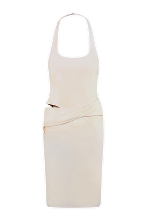 שמלת מיני היילו בגוון קרם עם צאוורון קולר JACQUEMUS
