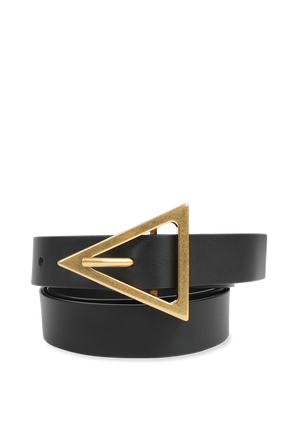 Triangle Leather Belt in Black BOTTEGA VENETA