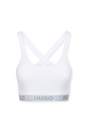 חזיית ספורט עם כתפיות מצטלבות בצבע לבן HUGO