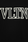 חולצת טי שחורה עם לוגו רקום VALENTINO