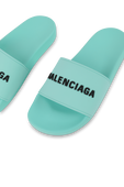 כפכפי סליידס עם לוגו בגוון כחול BALENCIAGA