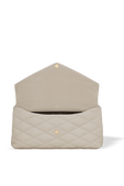 Sade Puffer Envelope Clutch in White SAINT LAURENT