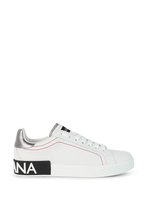 Portofino Logo Sneakers in White DOLCE & GABBANA