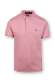 Knit Sleeve 3 Buttons Cotton Polo Shirt in Pink POLO RALPH LAUREN