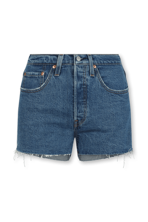 מכנסי ג'ינס 501 קצרים בגוון כחול LEVI`S