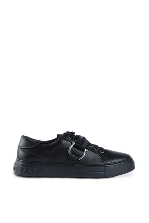 Gancini Sneakers in Black SALVATORE FERRAGAMO