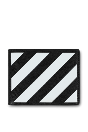 ארנק מתקפל שחור ולבן עם לוגו OFF WHITE