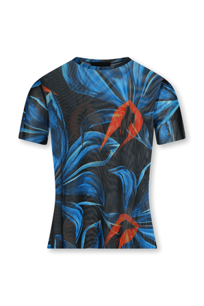 חולצת חוף סטרצ'ית קצרה עם הדפס פרחוני LOUISA BALLOU