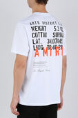 חולצת טי קצרה ולבנה עם הדפס גרפי AMIRI