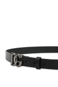 DG Logo Belt in Black Leather image number null DOLCE & GABBANA