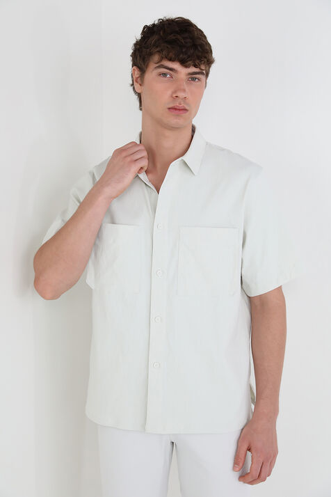 Relaxed Fit Short Sleeve Button- Up