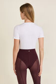 תמונת דוגמן אחורית של Stretch Cotton Rib Short-Sleeve Bodysuit
