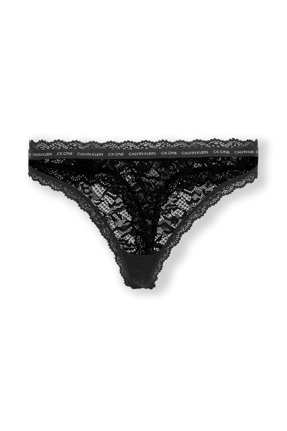 תמונה קידמית של Ck1 Lace Thong in Black