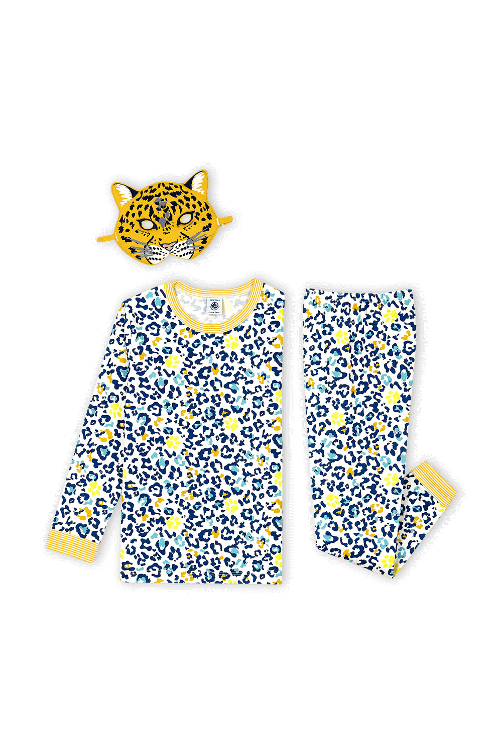 תמונת פנים של גילאי 3-12 שנים סט פיז'מה ארוך בדפוס זוהר בחושך