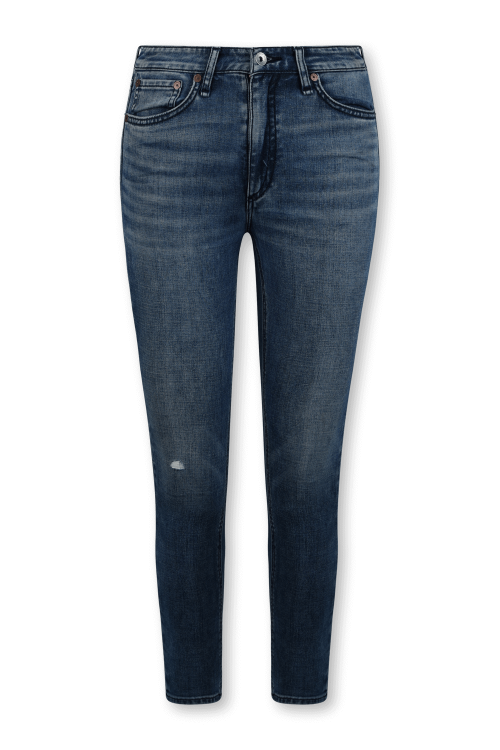 תמונה קידמית של מכנסי סקיני ג'ינס נינה משופשפים