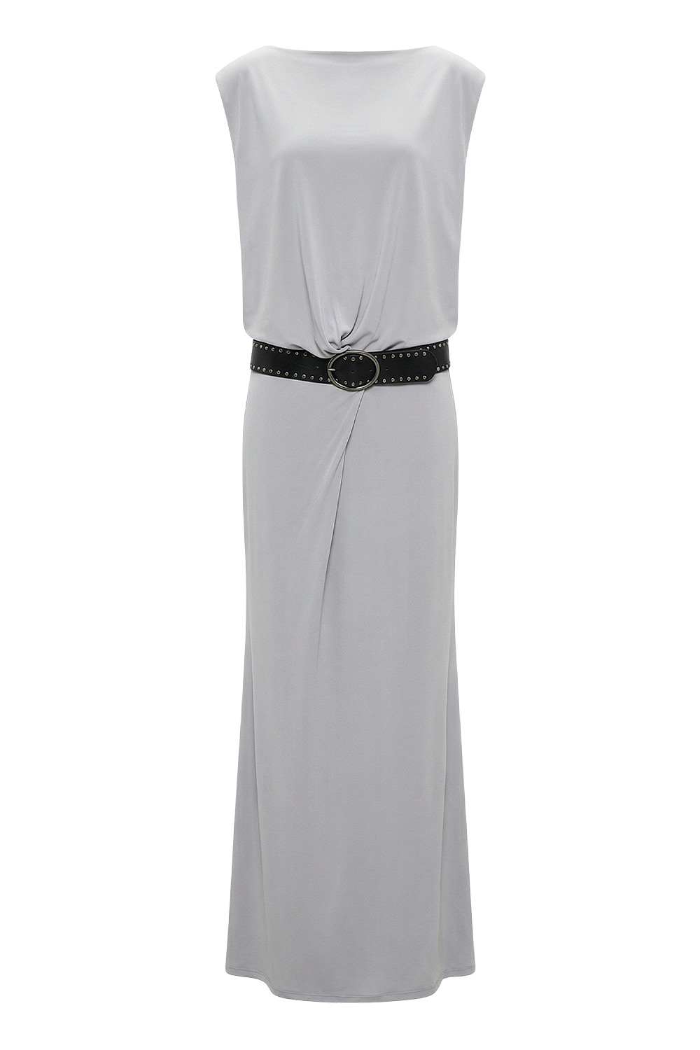 תמונה אחורית של שמלת מקסי עם חגורה