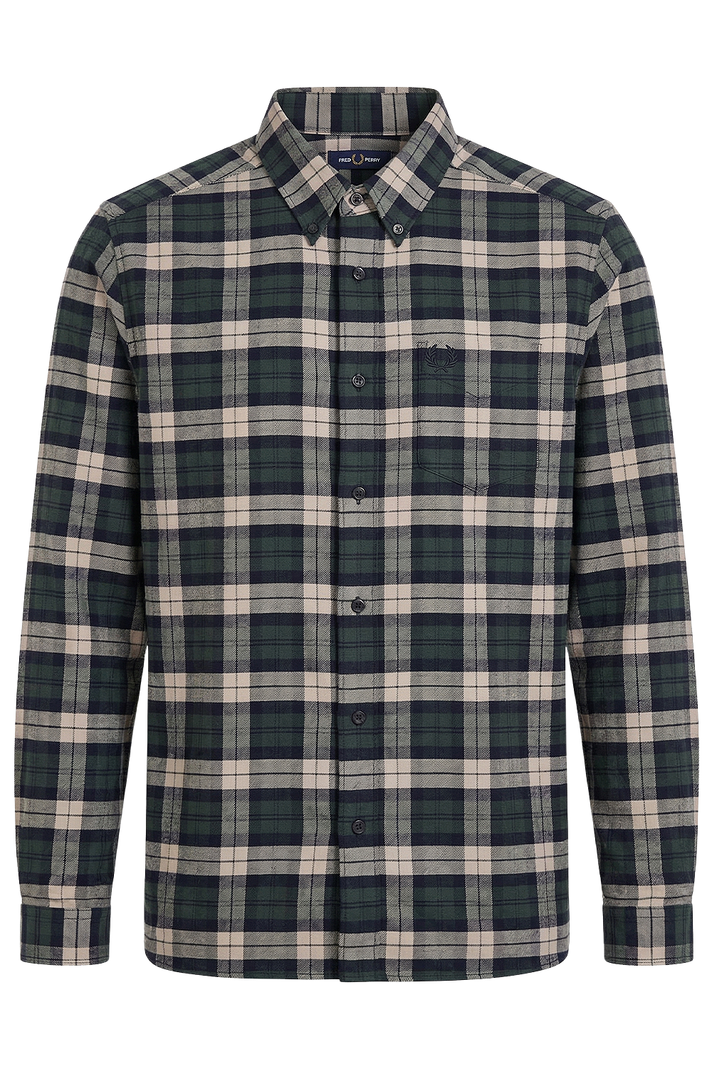 תמונה קידמית של חולצת כפתורים משבצות