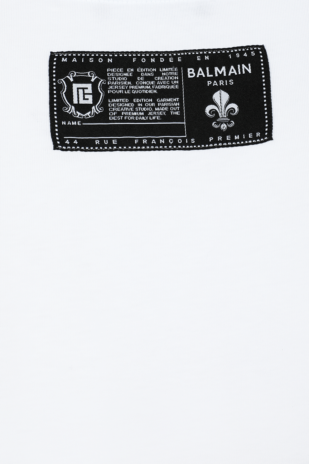 חולצת טי קצרה עם לוגו בלמיין משורטט BALMAIN
