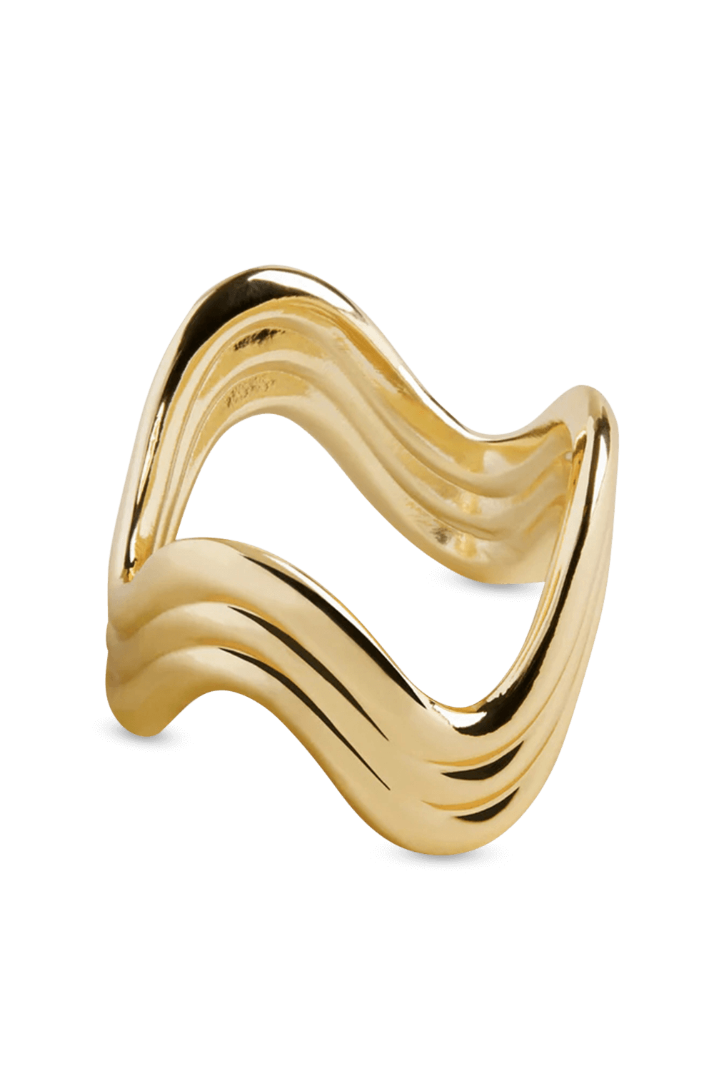 תמונת פנים של Ripple Napkin Rings - Gold (Set of 4)