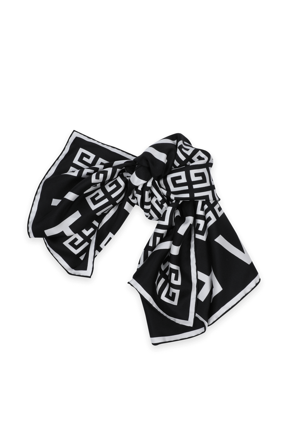 4G Scarf in Black Silk 90X90 image number null GIVENCHY
