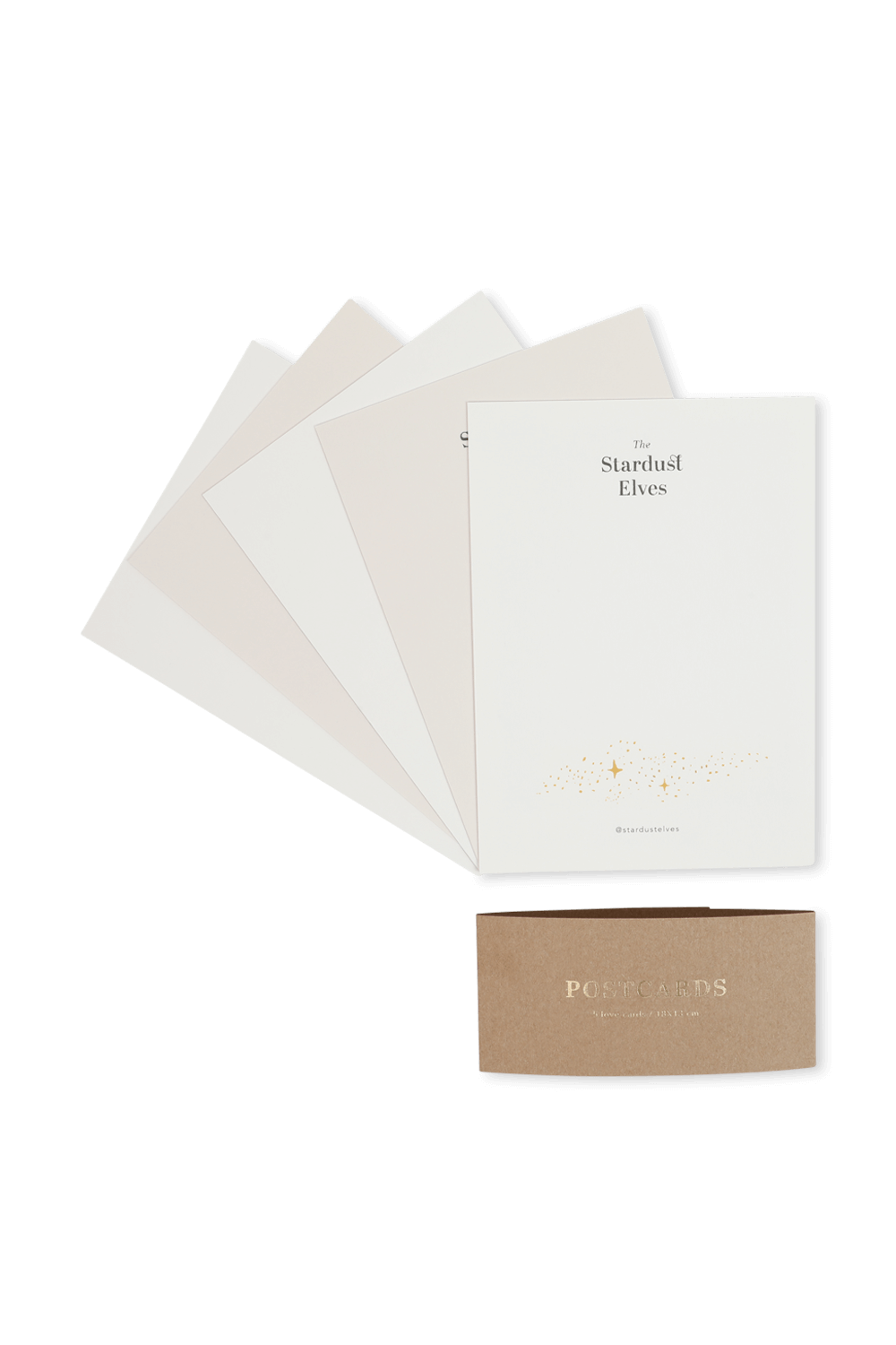 תמונת תקריב של ספר עם פוסטר וחמש גלויות שמי לילה