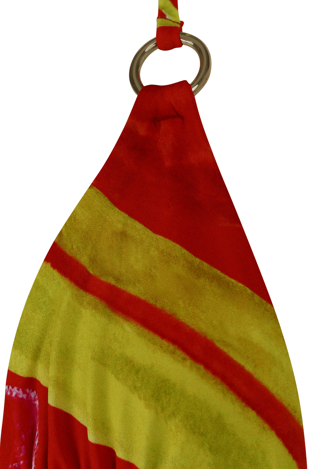 תמונה אחורית של חזיית משולשים מבד לייקרה ממוחזר בהדפס פרחוני עם טבעות מיני