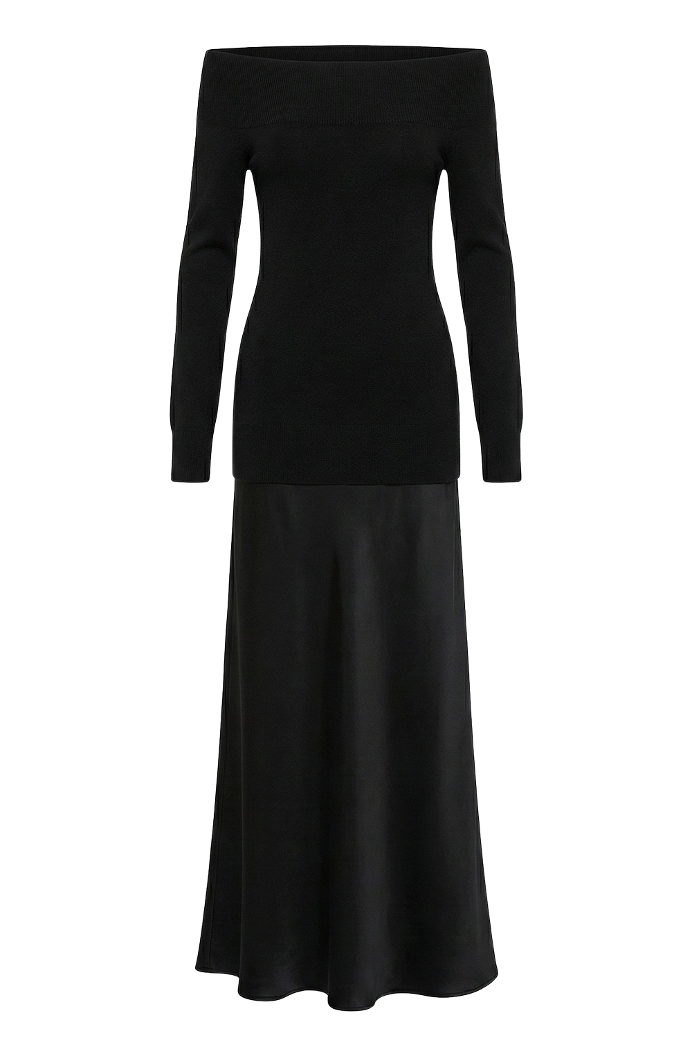 תמונה אחורית של שמלת מקסי אוף-שולדרס