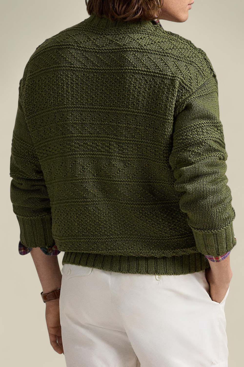 תמונת דוגמן אחורית של סריג פשתן וכותנה