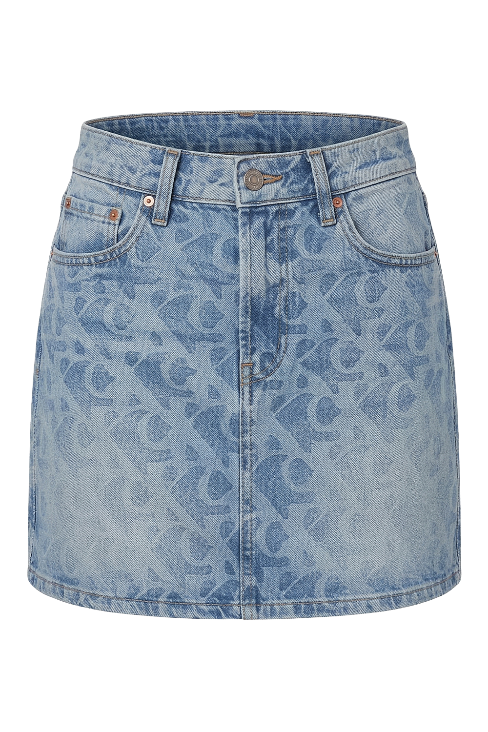 תמונה קידמית של חצאית ג׳ינס מיני