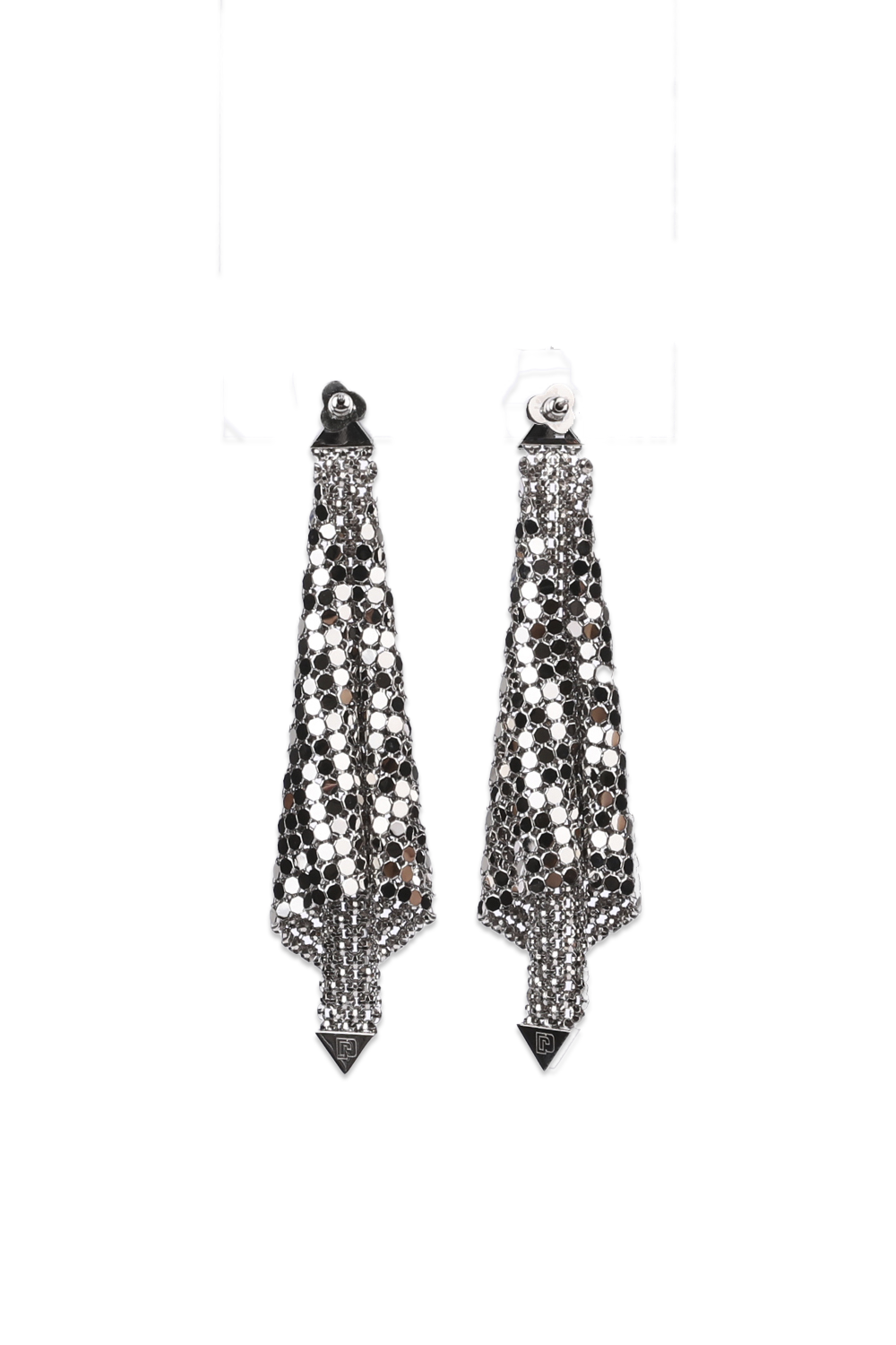 Fold Mesh Earrings in Silver RABANNE