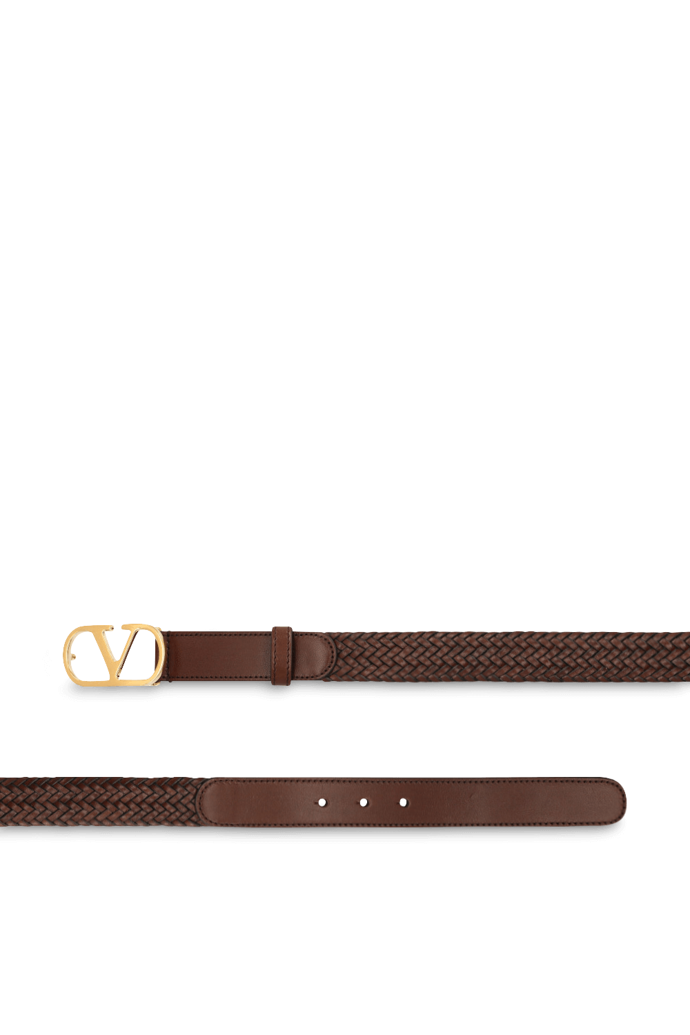 תמונה אחורית של חגורת עור קלועה