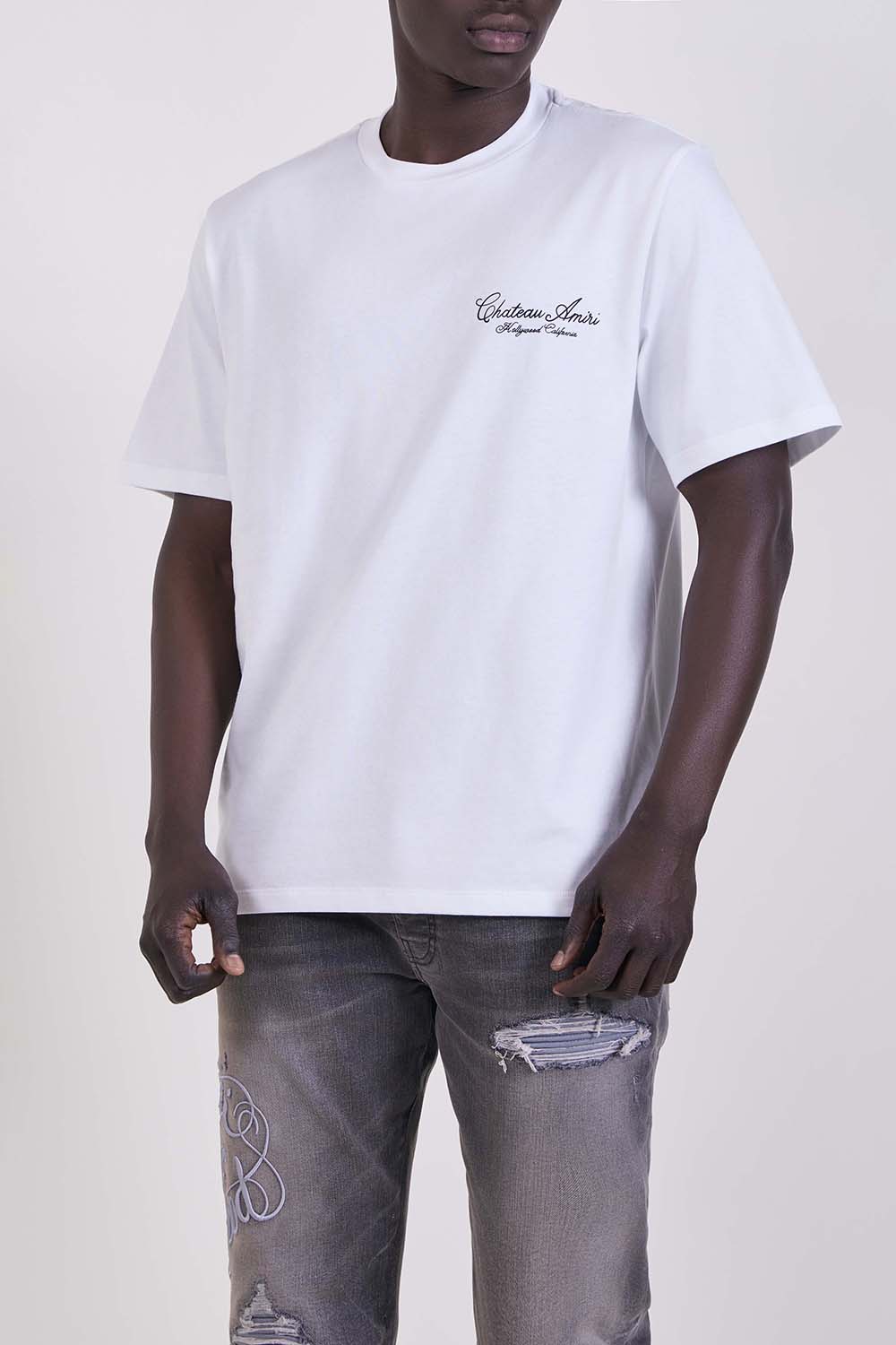 תמונת דוגמן קידמית של חולצת טי בגזרה משוחררת