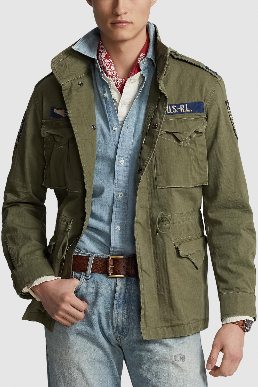 Cotton Twill Field Jacket in Soldier Olive POLO RALPH LAUREN