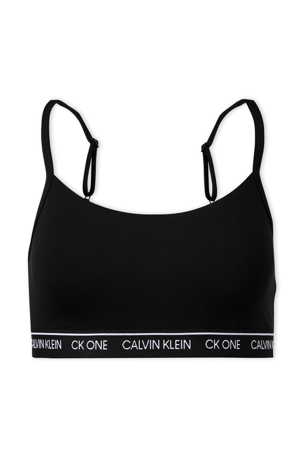 תמונה קידמית של טופ ספורטיבי שחור עם לוגוטייפ