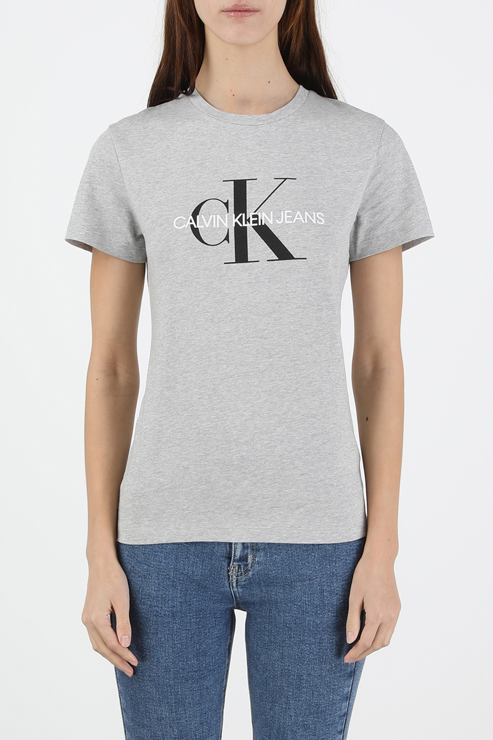 תמונת דוגמן קידמית של Monogram Slim Tee In Grey