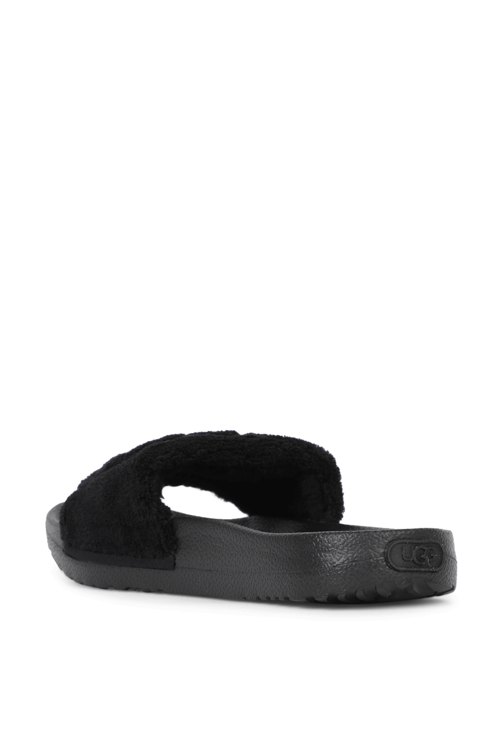 תמונה אחורית של כפכפי סליידס מאליה שחורים