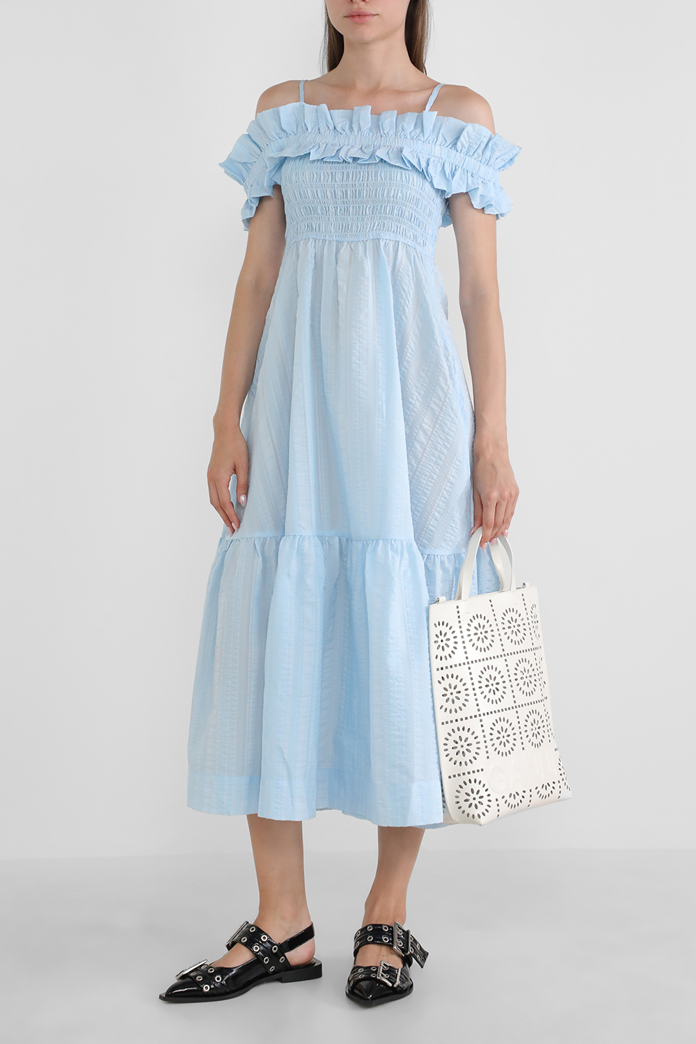 תמונת דוגמן קידמית של תיק נשיאה מעור ממוחזר