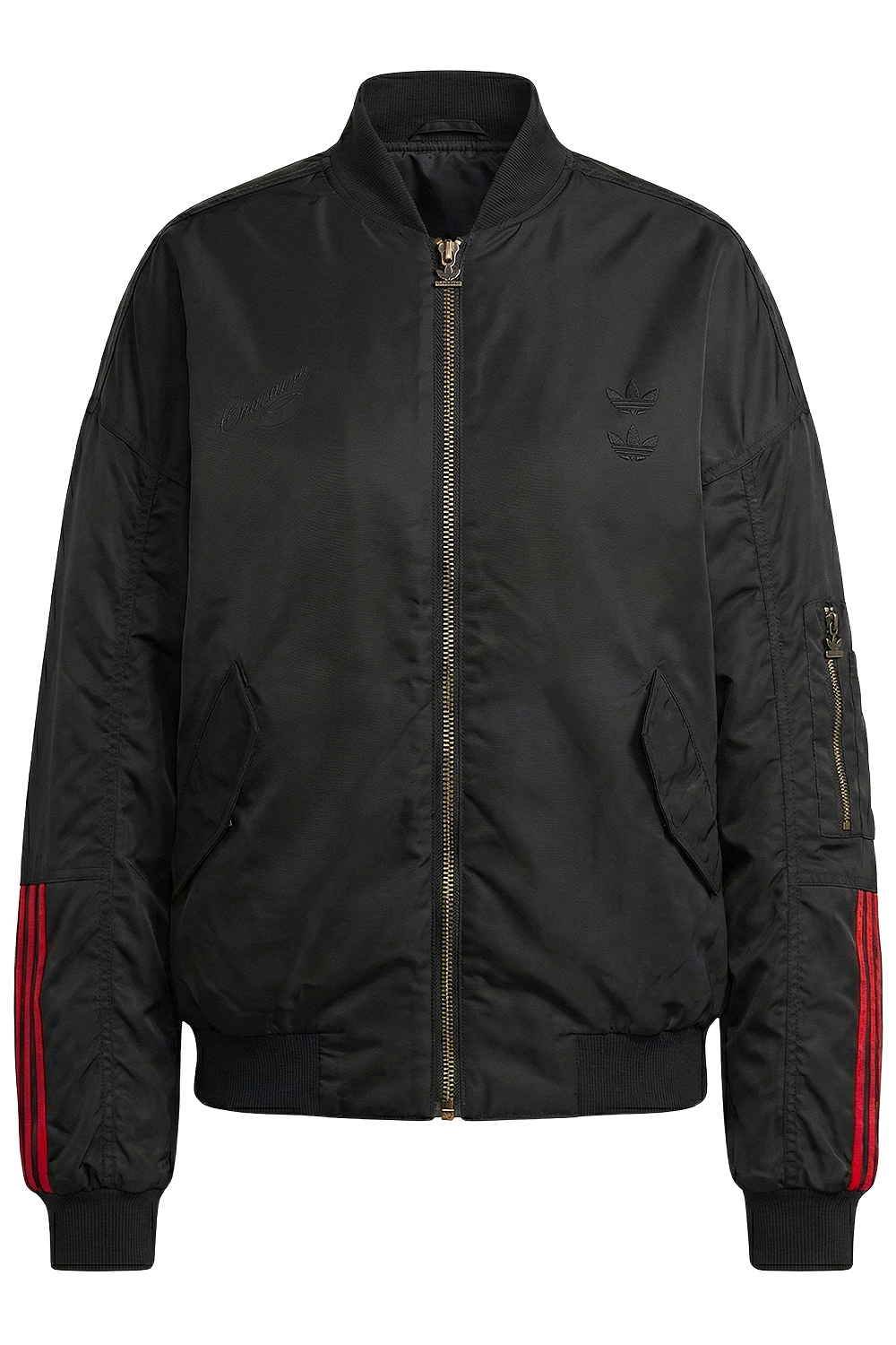 תמונה קידמית של ז'קט בומבר אדידס X וילי צ'אווריה