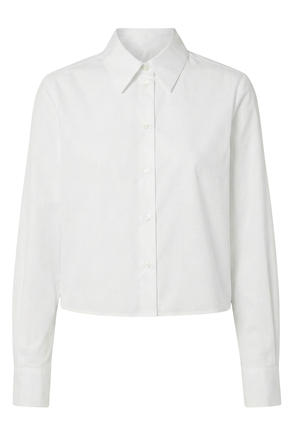 תמונה קידמית של חולצת כפתורים קרופ