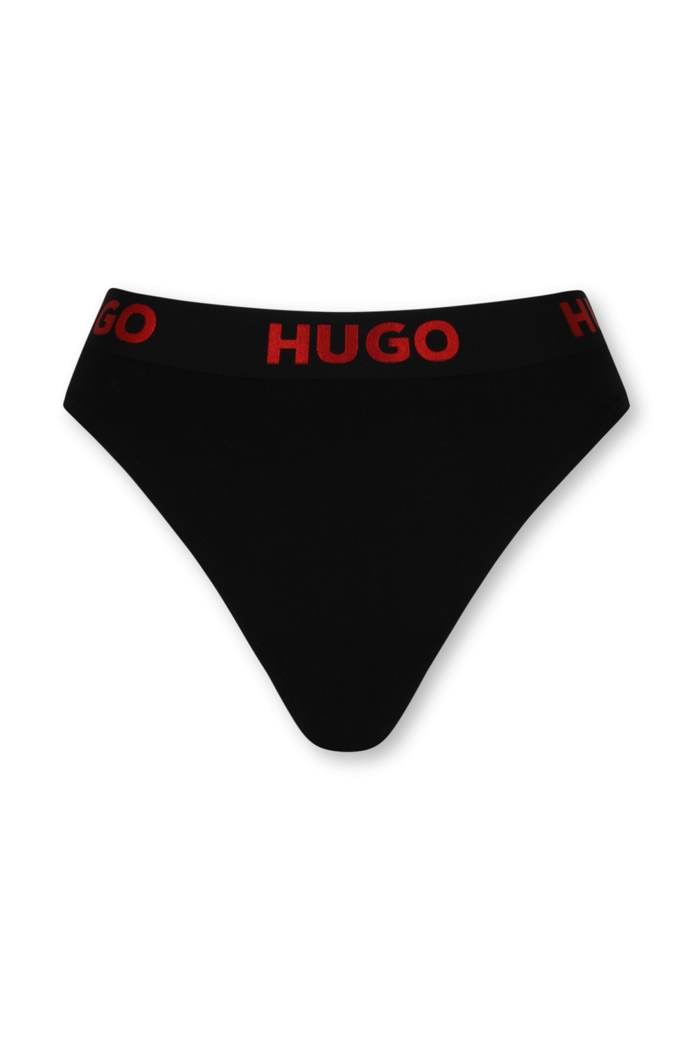 תחתוני חוטיני שחורים עם לוגוטייפ אדום HUGO