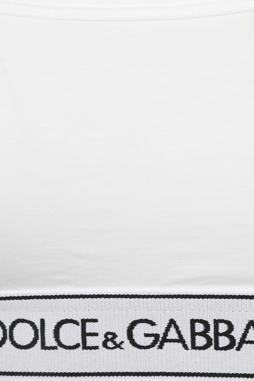 טופ בייסיק לבן עם רצועת לוגו DOLCE & GABBANA