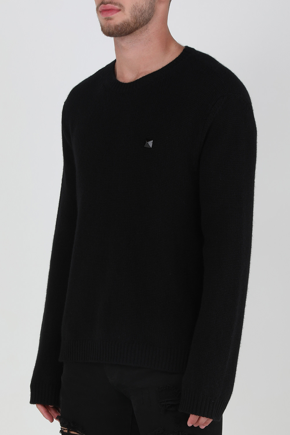 תמונת דוגמן קידמית של סוודר ארוך מצמר