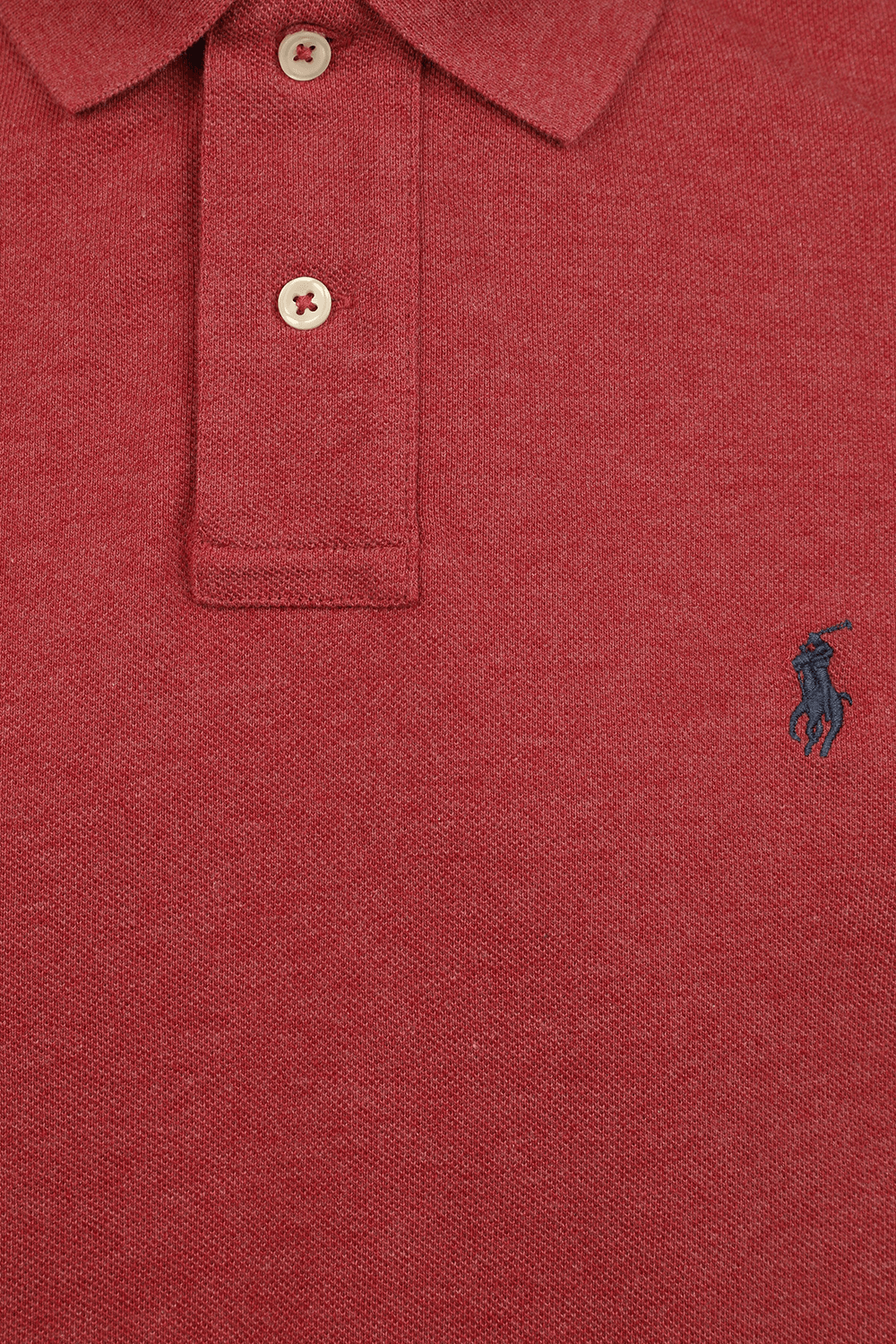 תמונה אחורית של Short Sleeve 2 Buttons Polo Shirt in Red