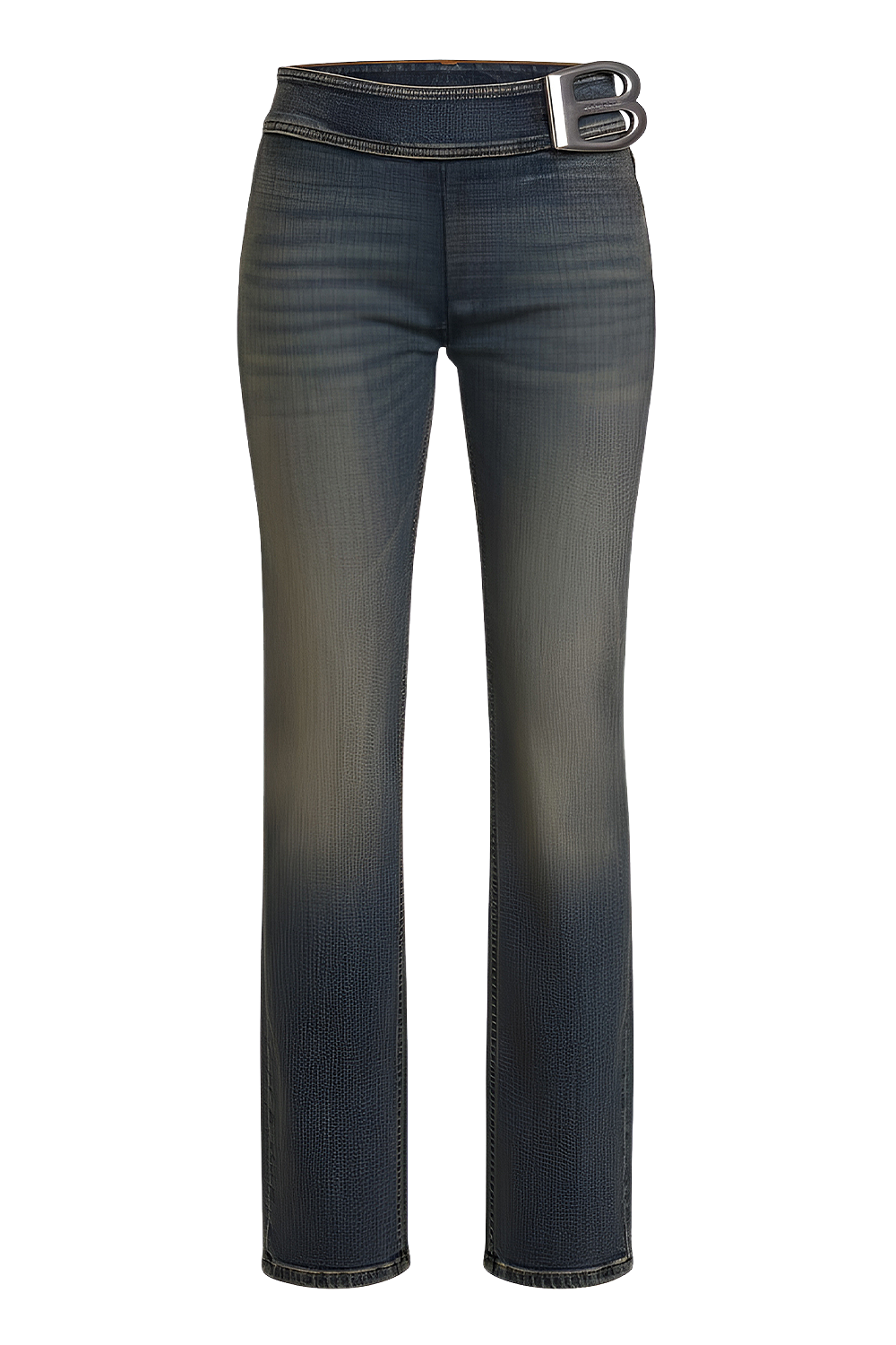 תמונה קידמית של מכנסי ג'ינס בגזרה מתרחבת