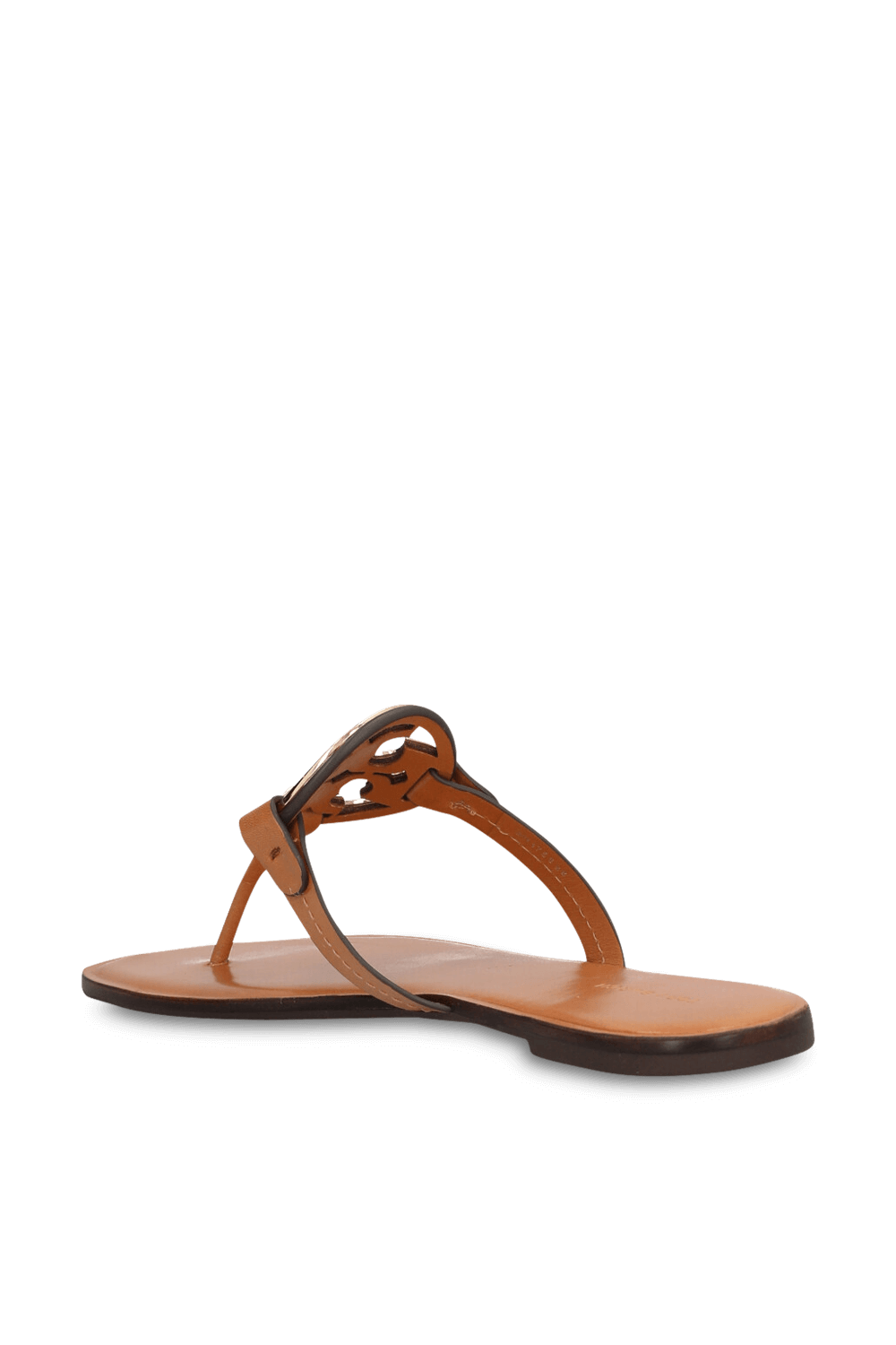 תמונה אחורית של סנדלי מילר מעור מטאלי