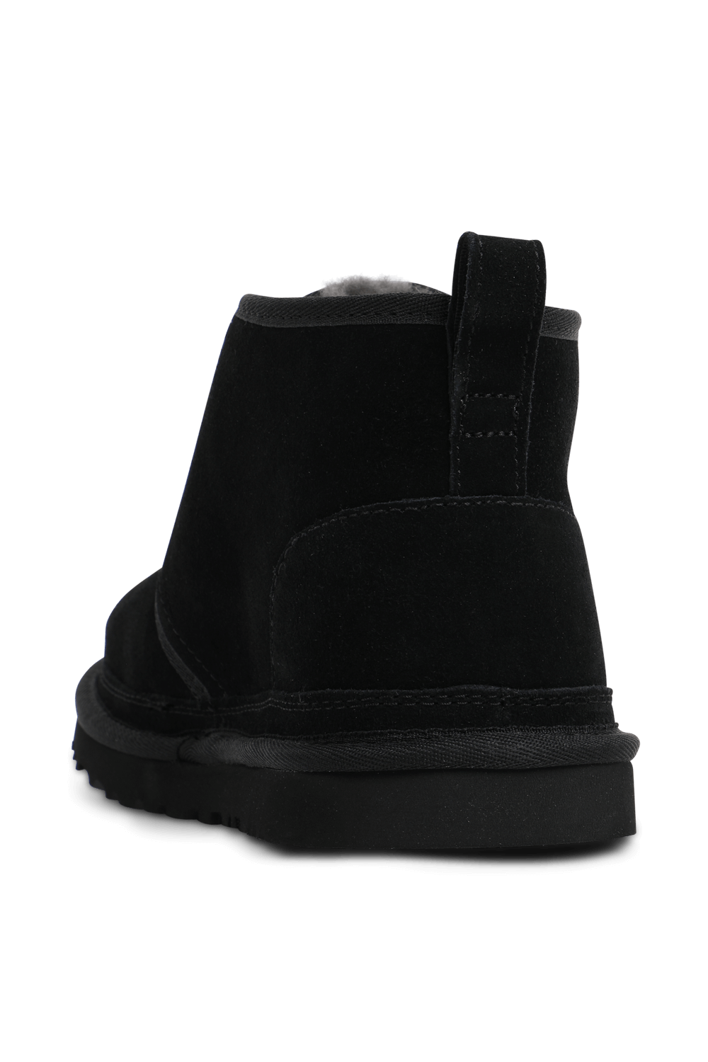 תמונה אחורית של מגפי מיני עם שרוכים בגוון שחור